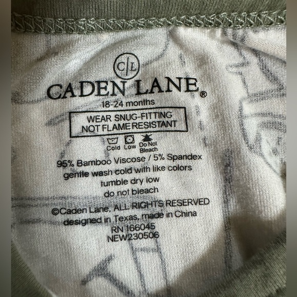 Caden Lane Kids Pajama Set with Green and White golf Design - Picture 4 of 4